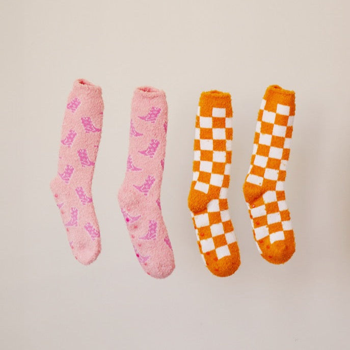 Pink Cowgirl Boots Snuggle Socks
