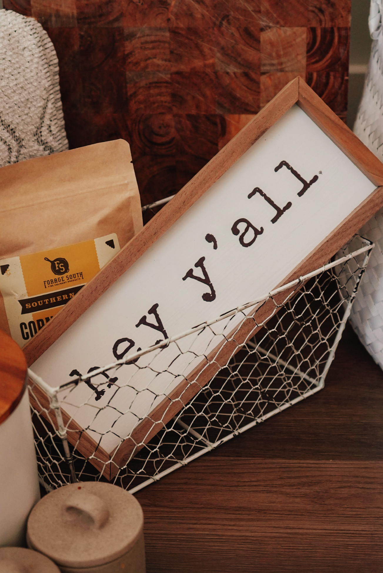 Hey Y'all Typewriter Wood Sign