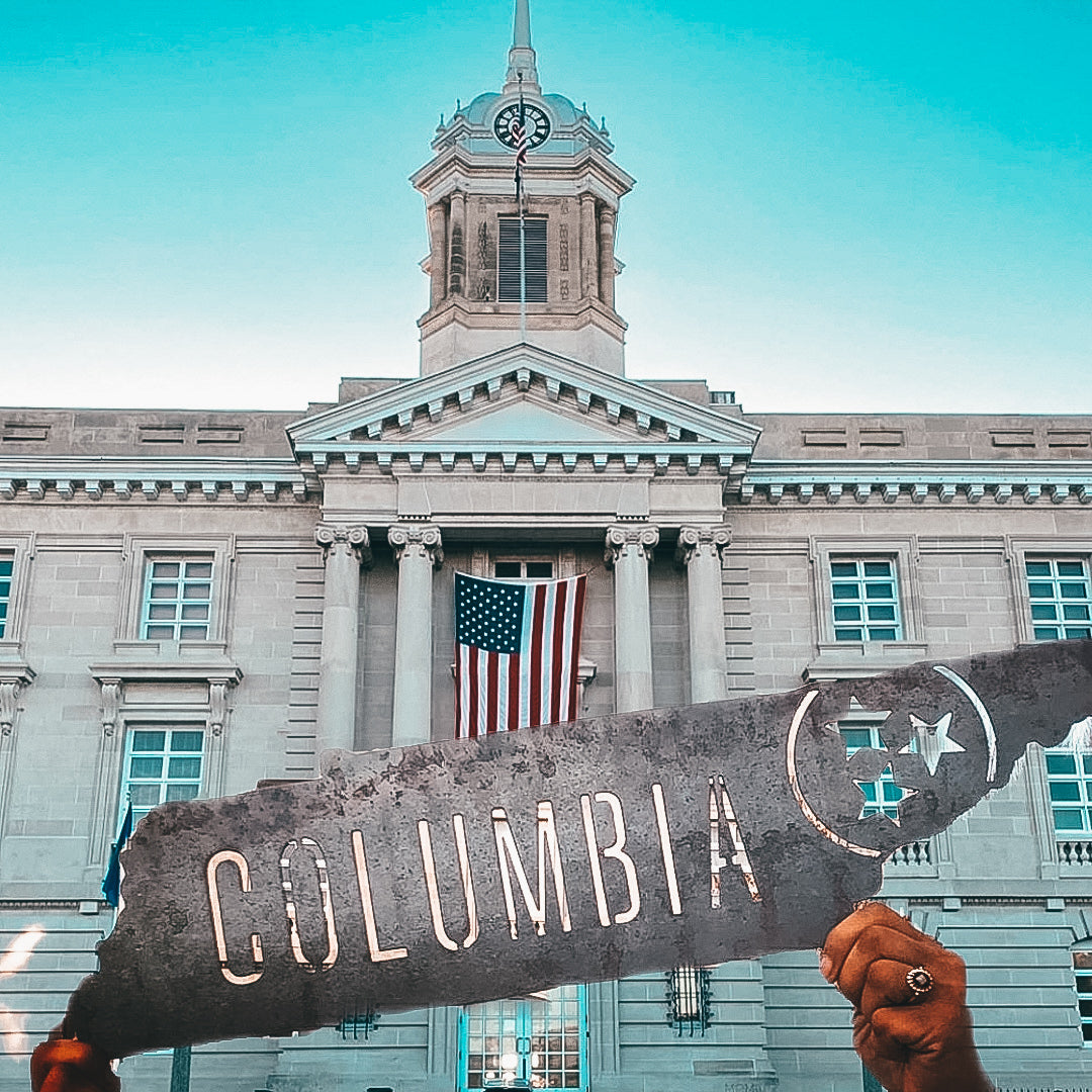 Columbia Tristar Raw Metal Sign