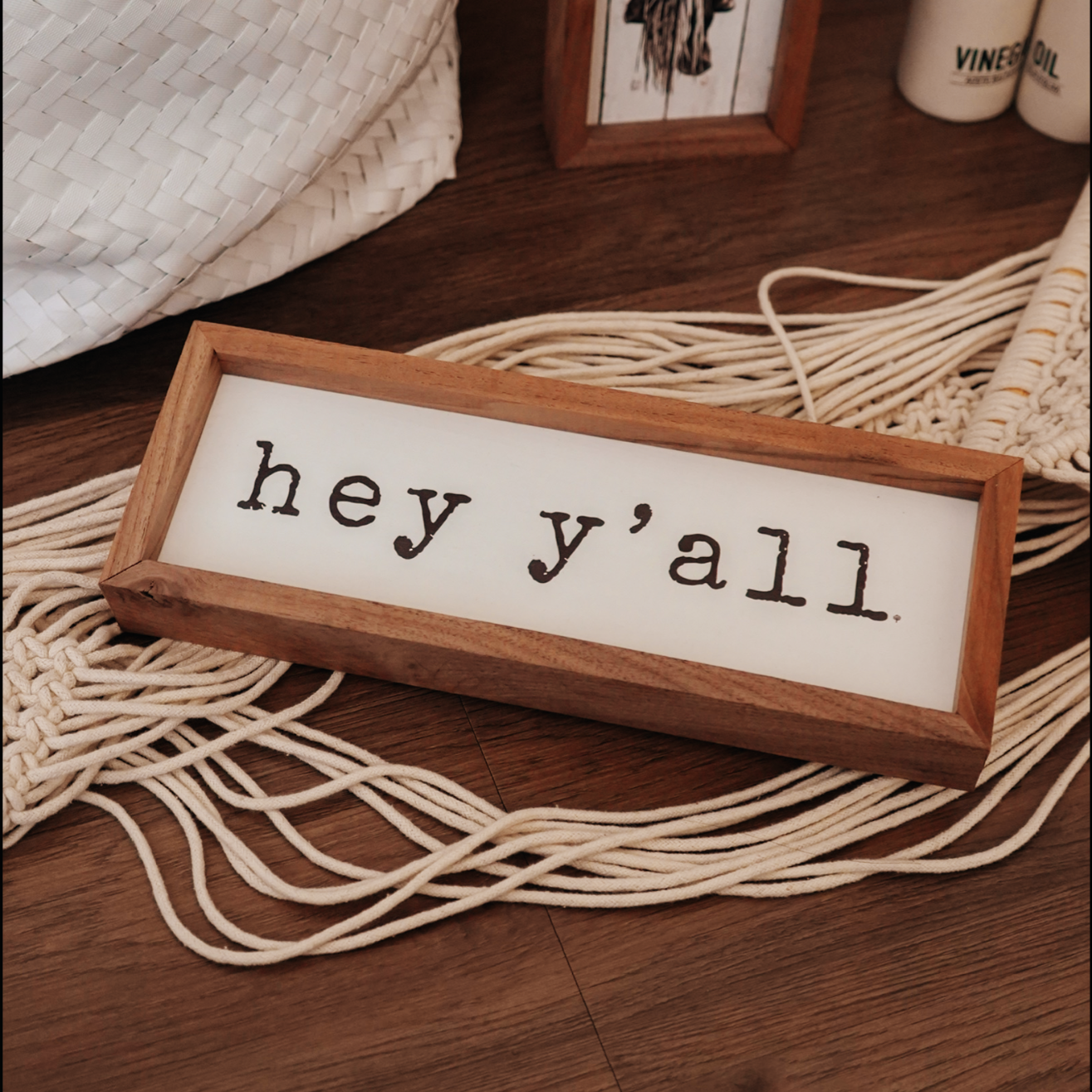 Hey Y'all Typewriter Wood Sign