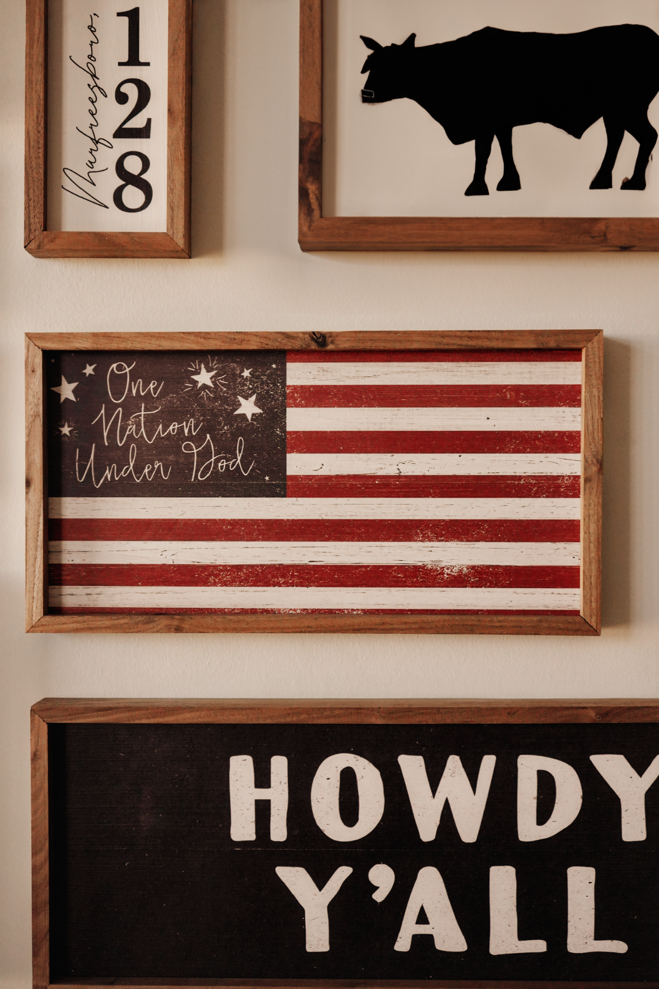 One Nation Under God Flag Wood Sign