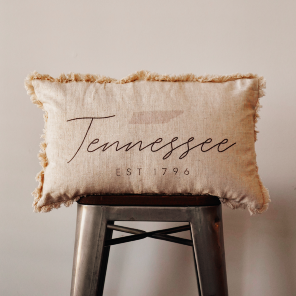 Tennessee Script Fringe Pillow