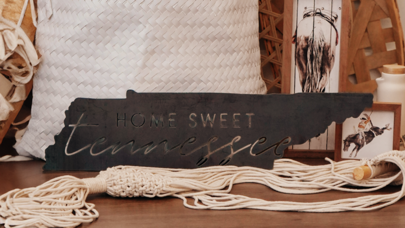 Home Sweet Tennessee Raw Metal Sign