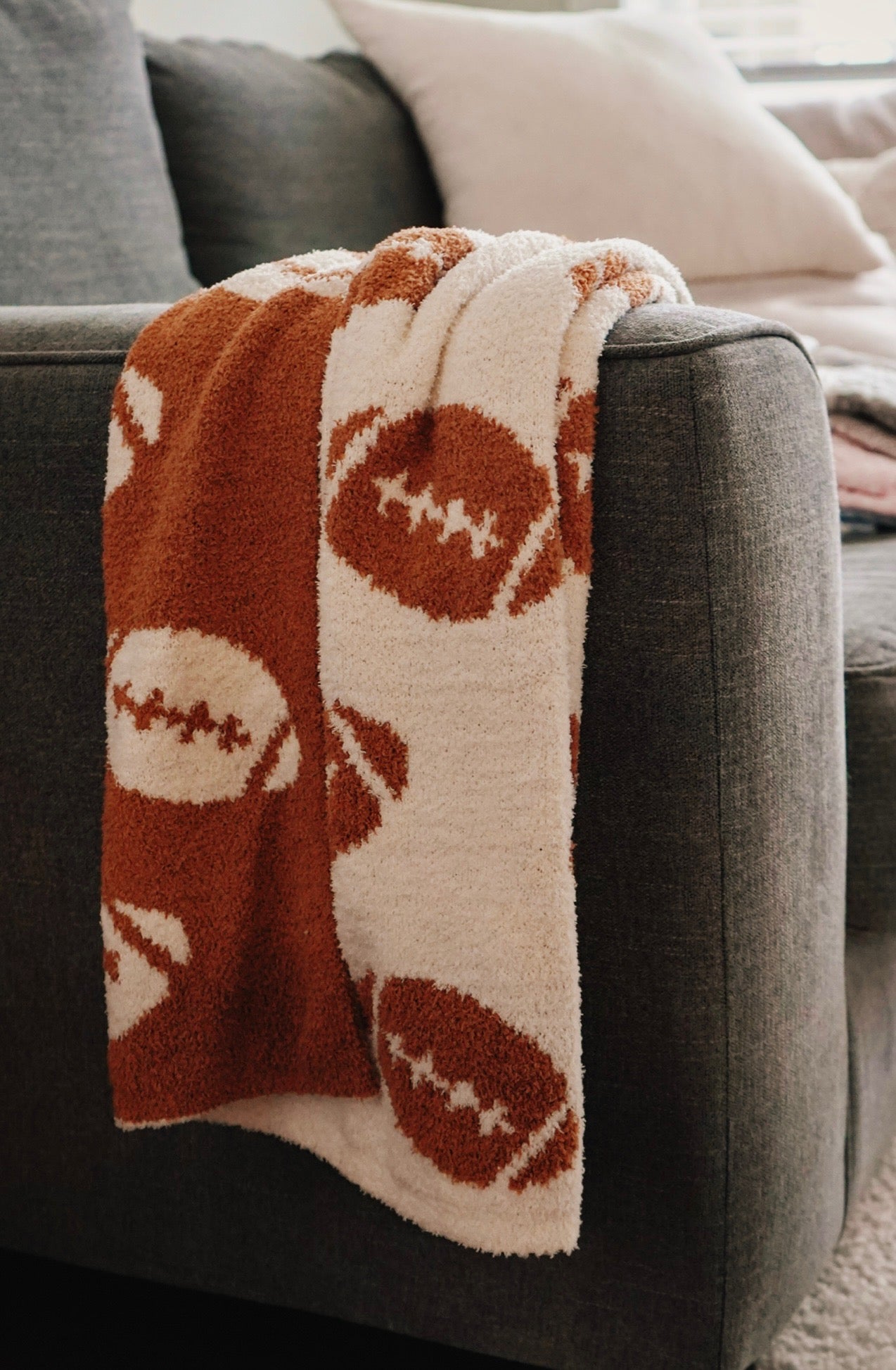 Football Pattern Throw Blanket