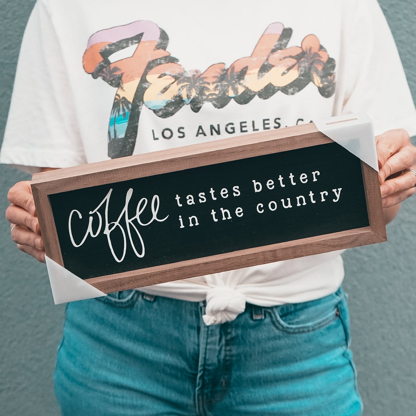 Coffee Tastes Better In The Country Wood Sign