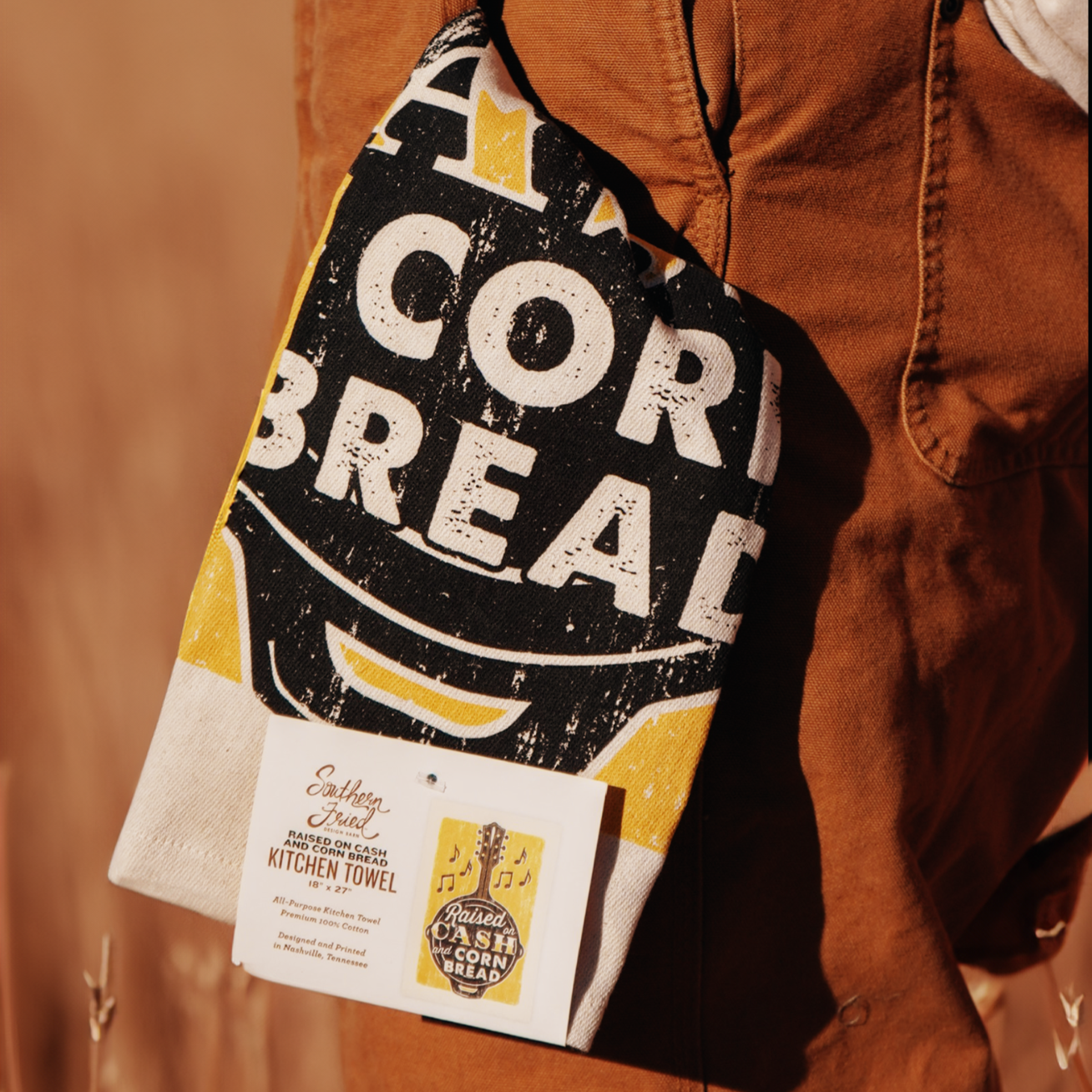 Raised on Cash and Cornbread Kitchen Towel