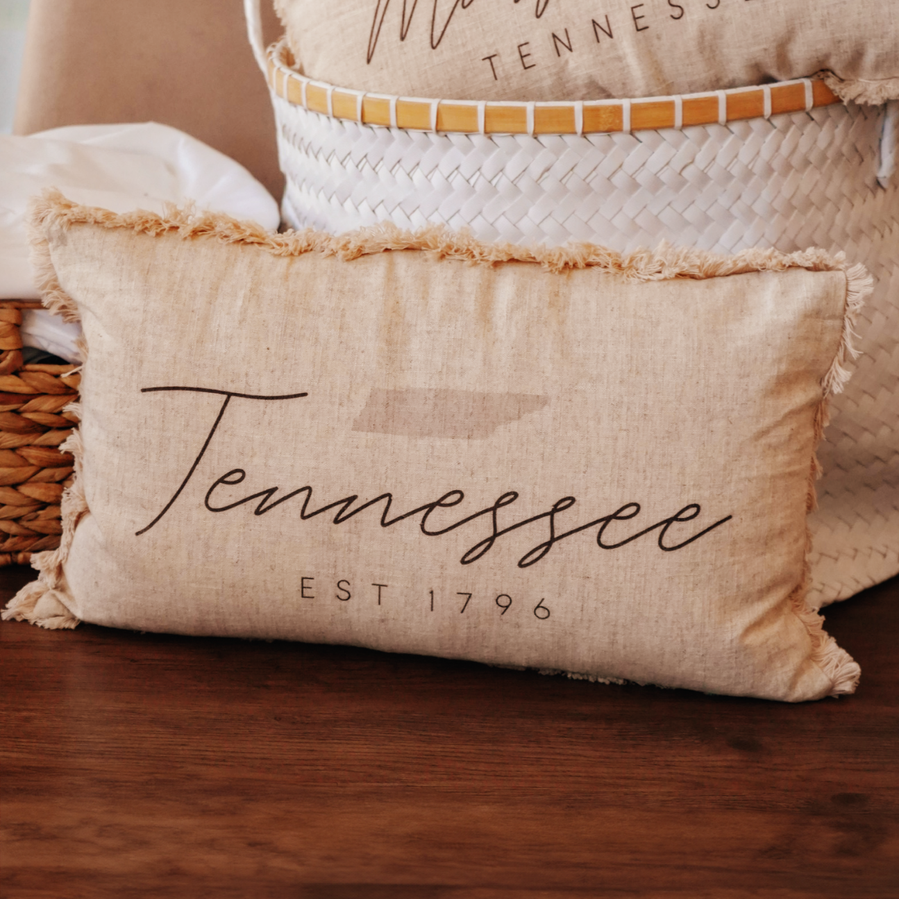 Tennessee Script Fringe Pillow