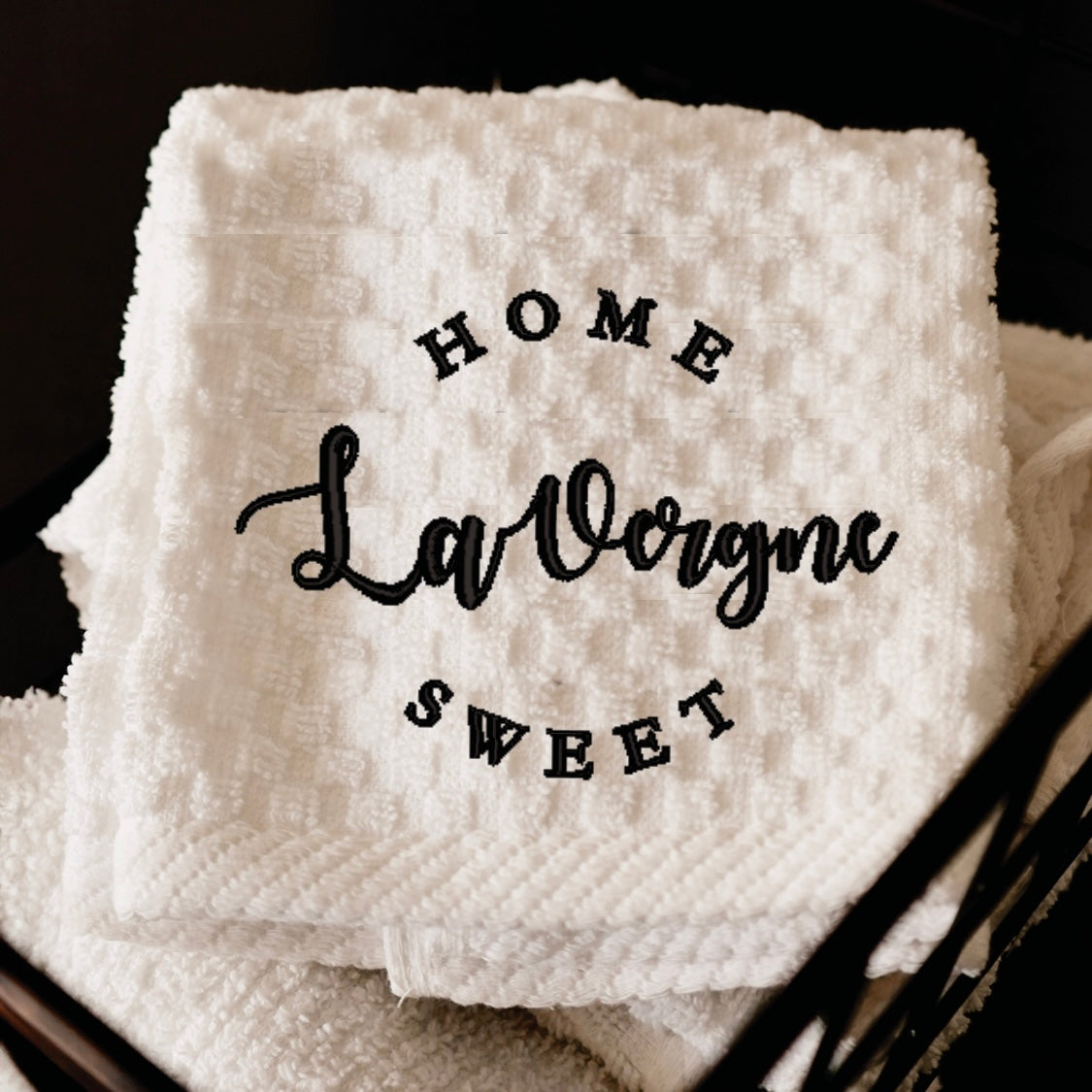 Home Sweet LaVergne Tea Towel | Waffle Kitchen Towel