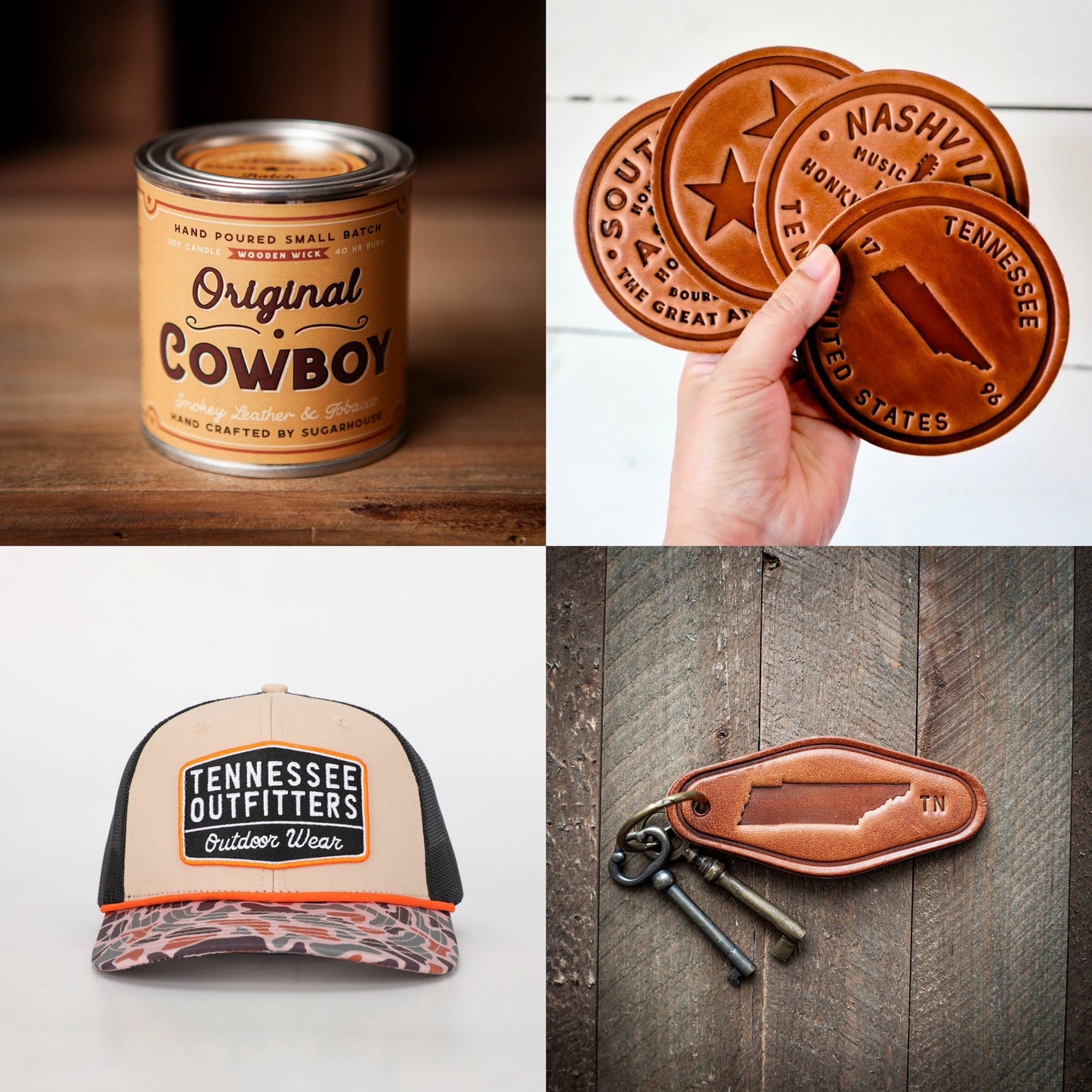 Tennessee Leather Keychain