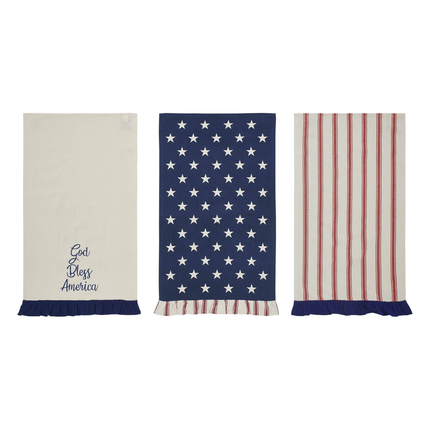 Americana Stars Ruffled Tea Towel