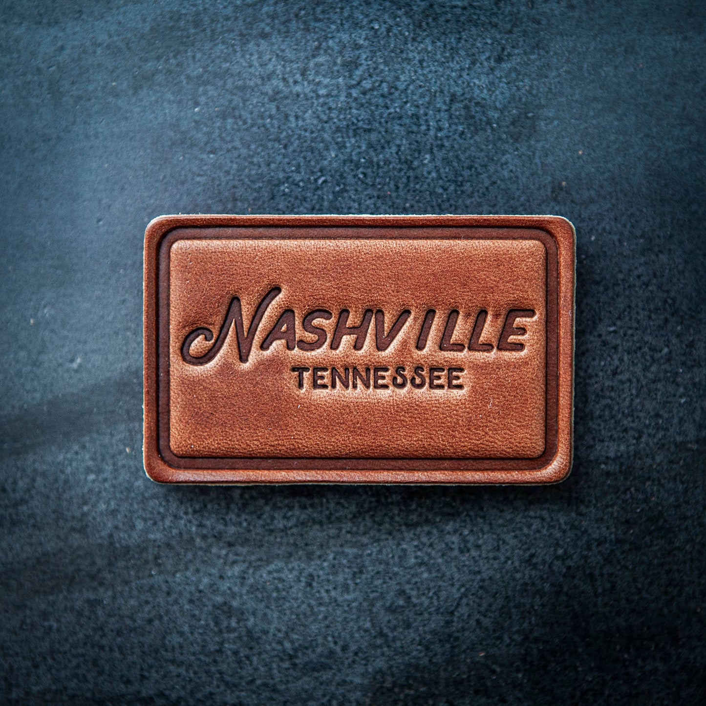 Nashville Script Leather Magnet