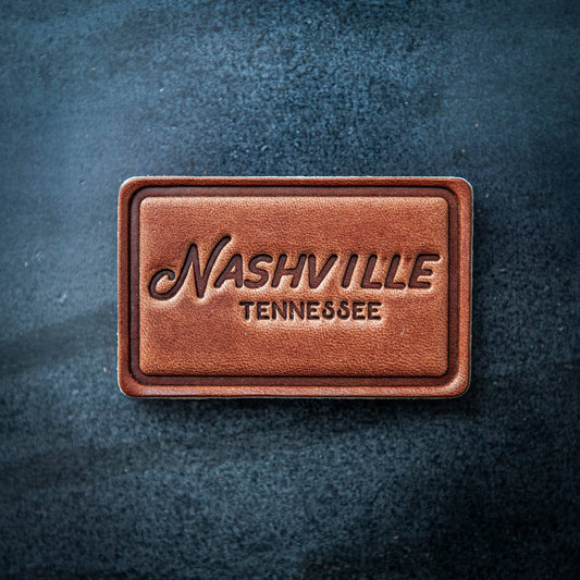 Nashville Script Leather Magnet