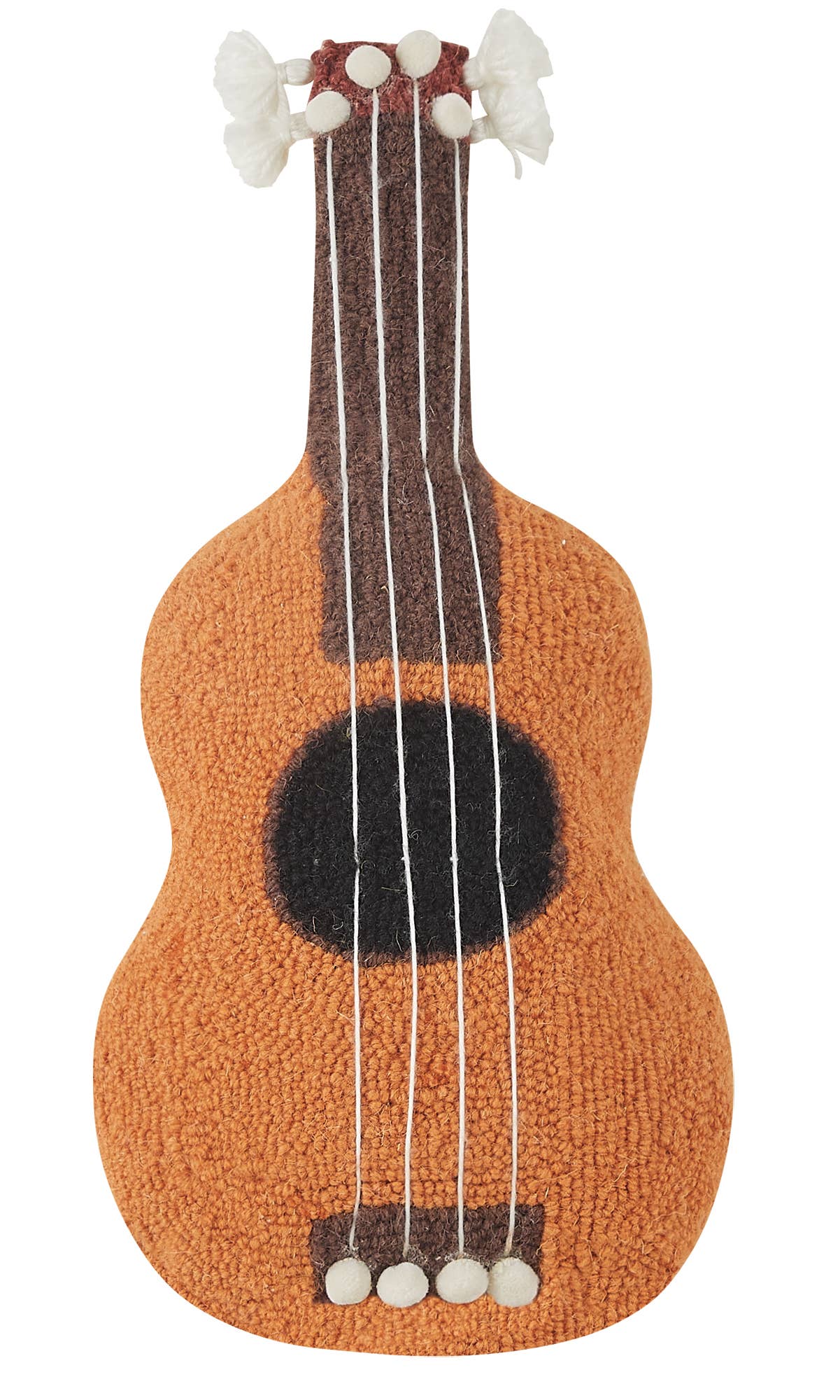 Ukulele Small Guitar PomPoms Hook Pillow