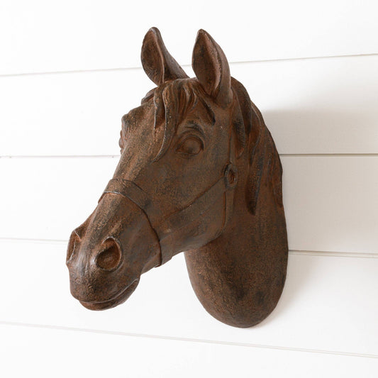 Horse Head Cast Resin Wall Mount Decor