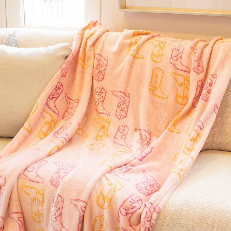 Western Cowgirl Plush Throw