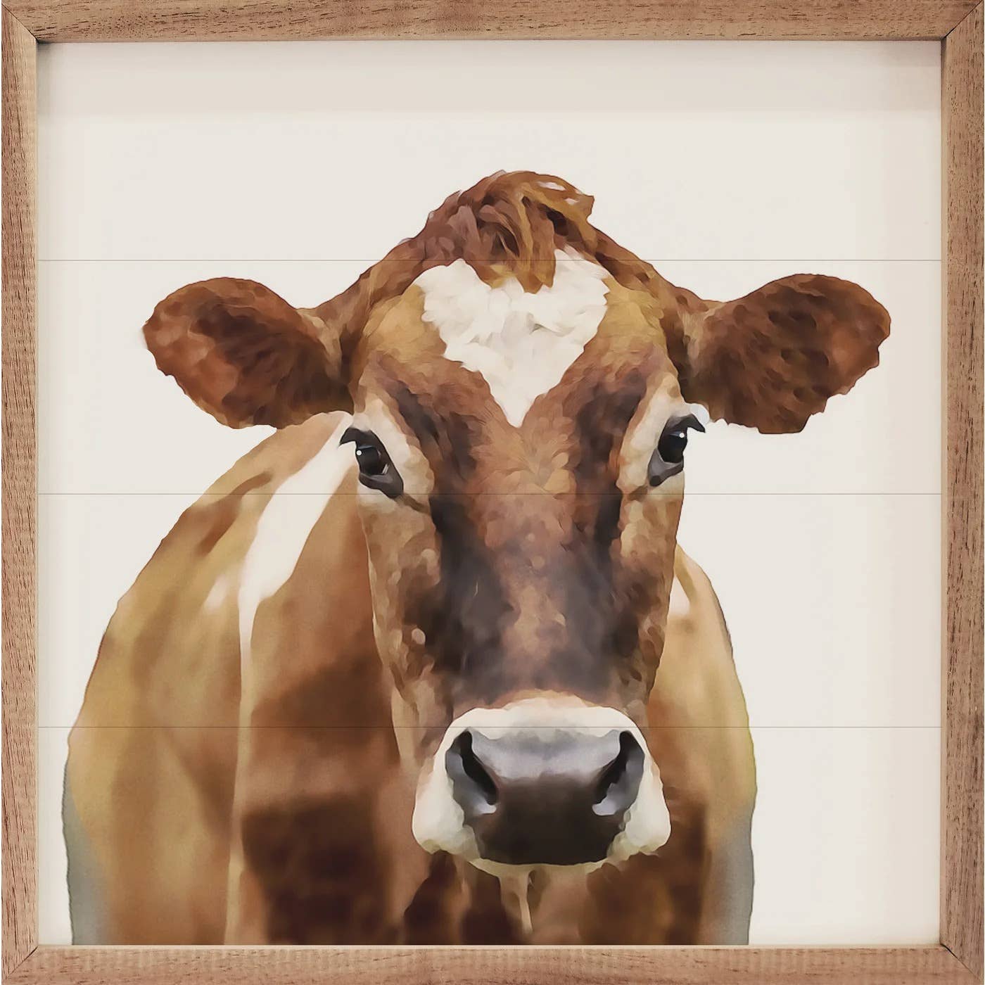 Watercolor Brown Cow Mini Sign