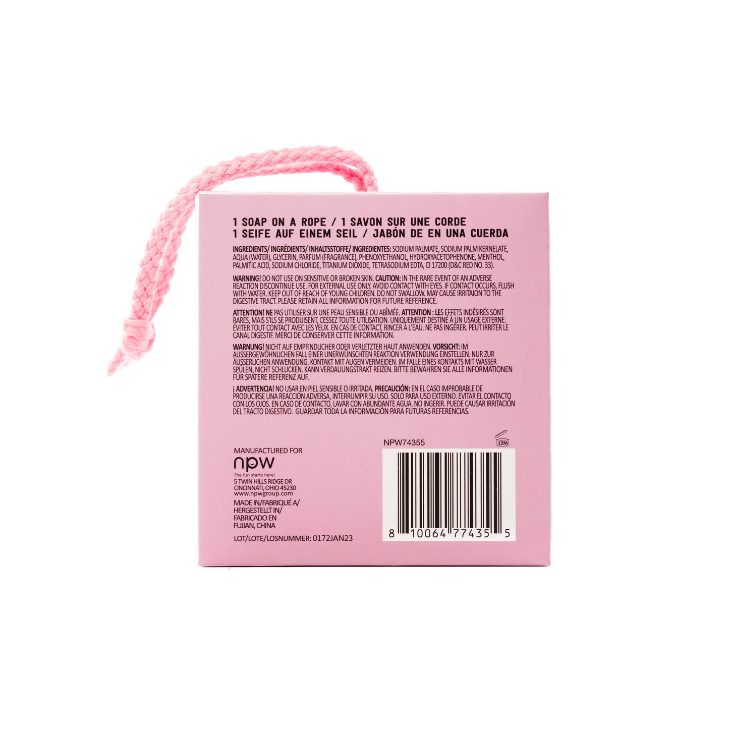 Pink Cowboy Boot Soap on a Rope