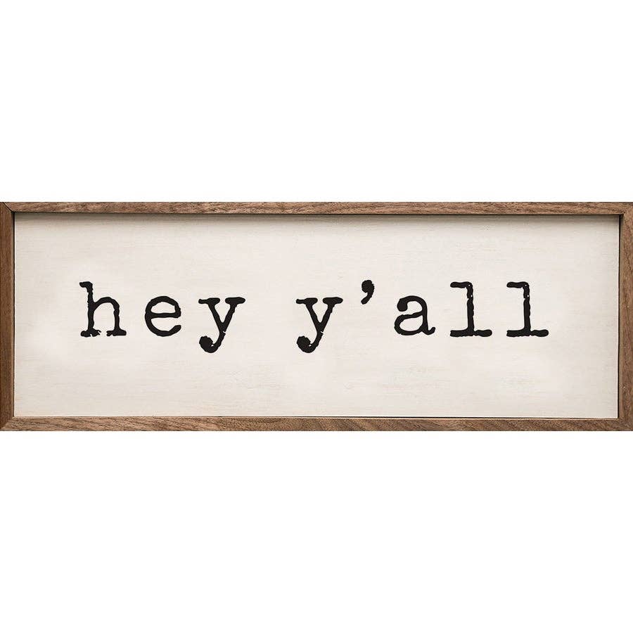 Hey Y'all Typewriter Wood Sign