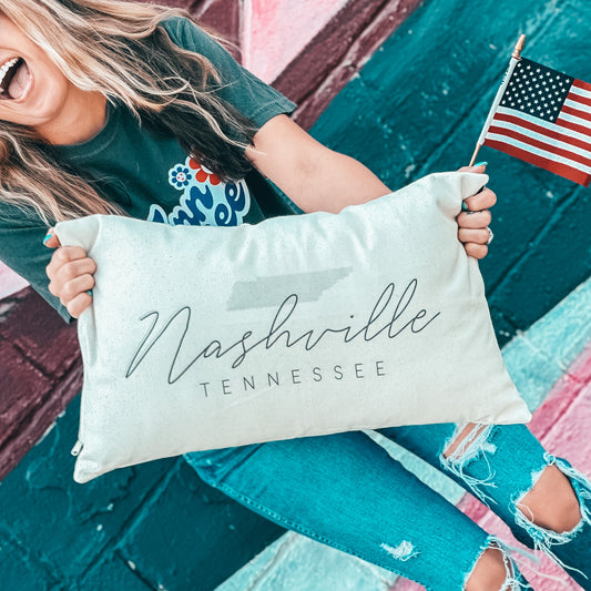 Nashville Script Canvas Pillow