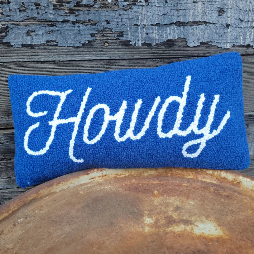 Howdy Blue Hook Pillow
