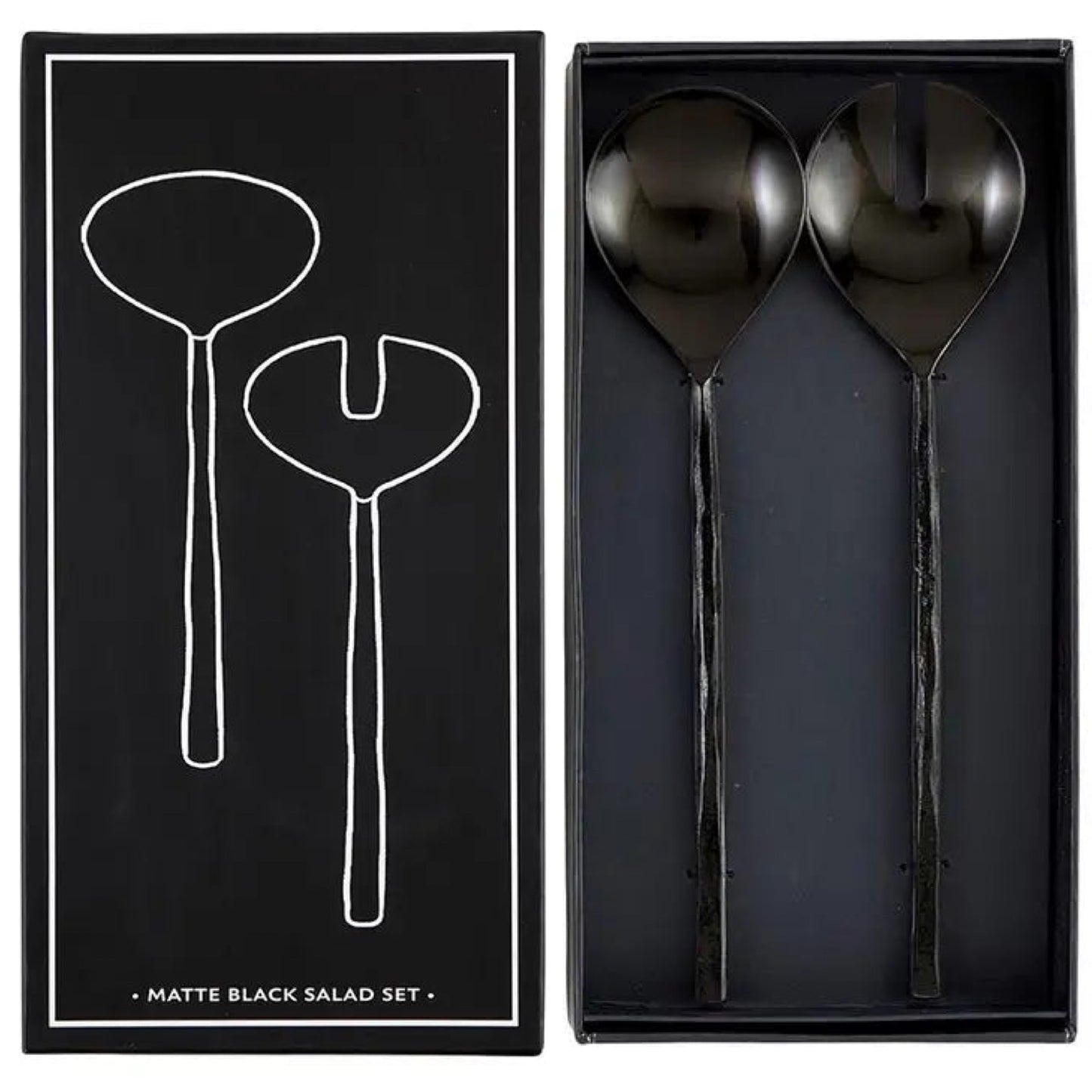 Matte Black Salad Set