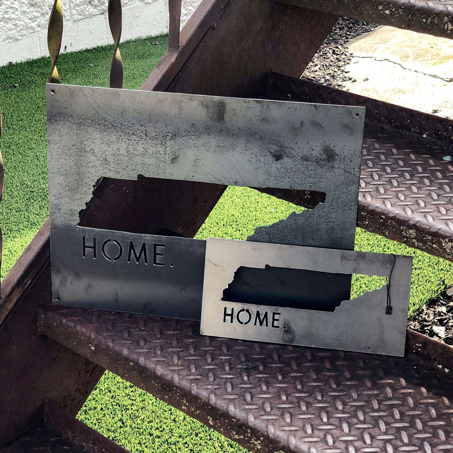 Tennessee Home Raw Metal Sign