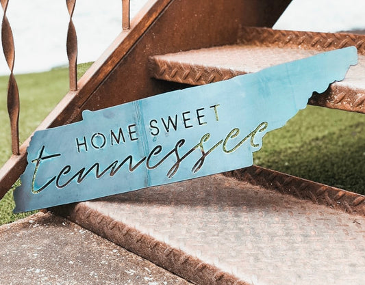 Home Sweet Tennessee Raw Metal Sign