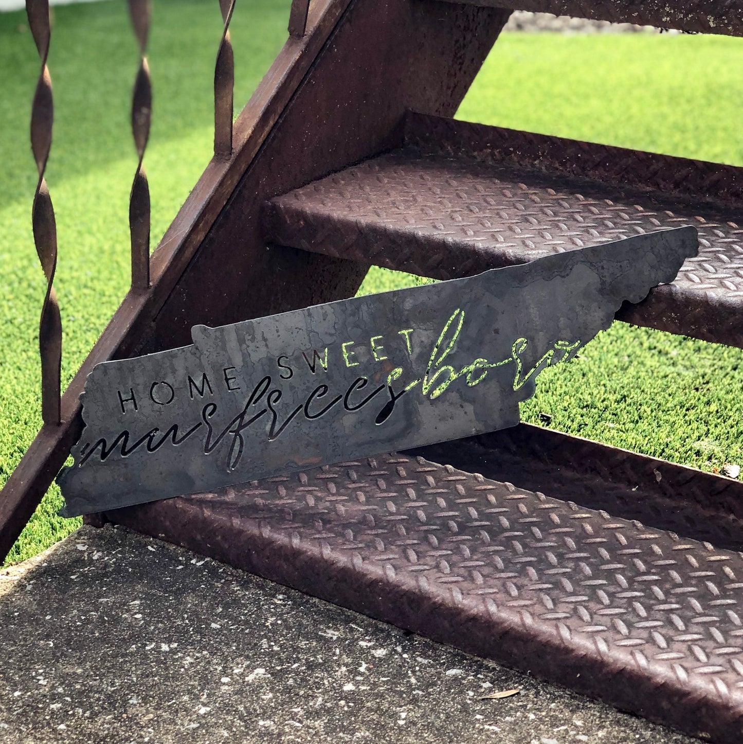 Home Sweet Murfreesboro Raw Metal Sign