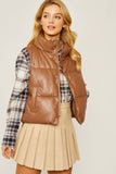 Going Places Faux Leather Vest [Camel]