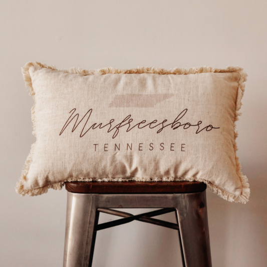 Murfreesboro Script Fringe Pillow