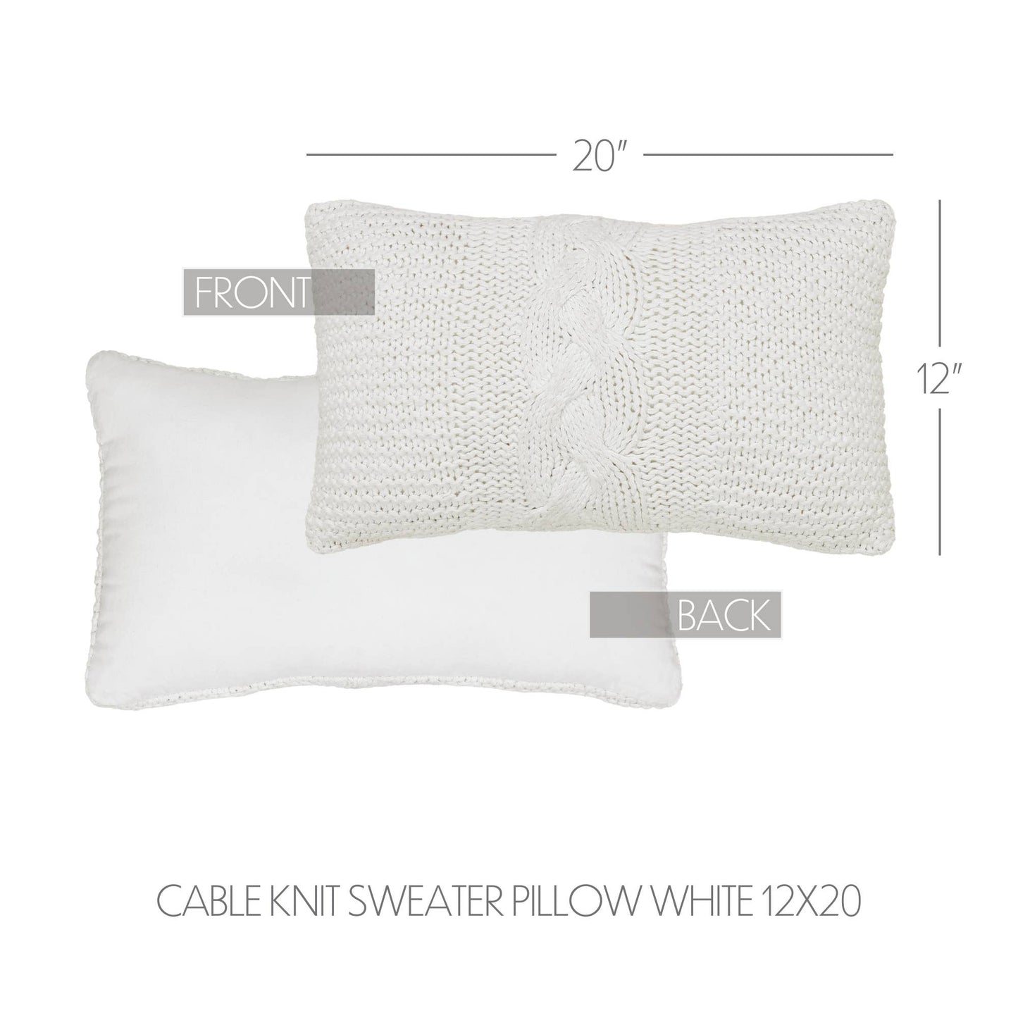 Cable Knit Sweater Pillow [White]