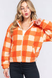 Keep it Cozy Checkered Sherpa [Orange]