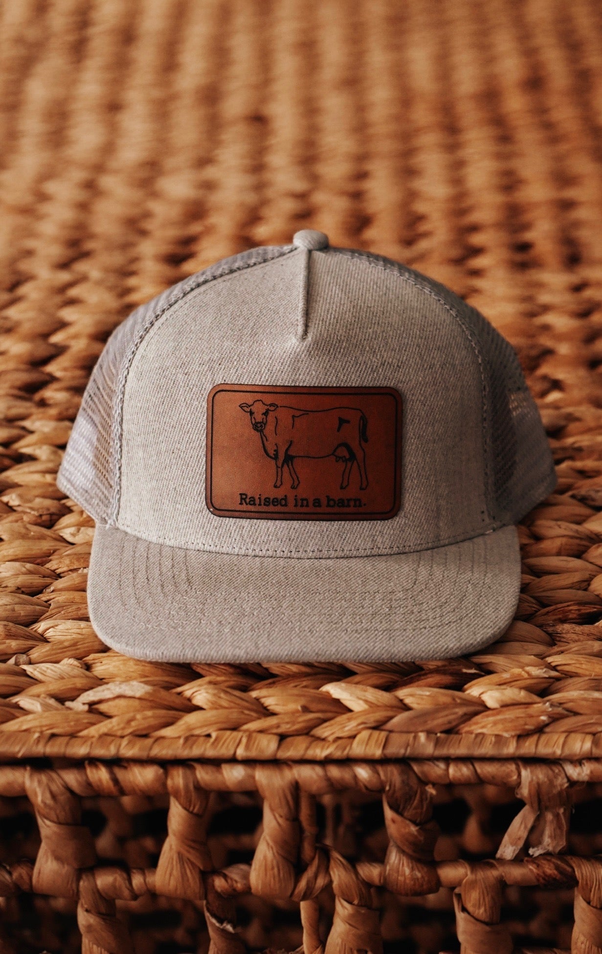 Raised in a Barn Kids Trucker Hat [Grey]