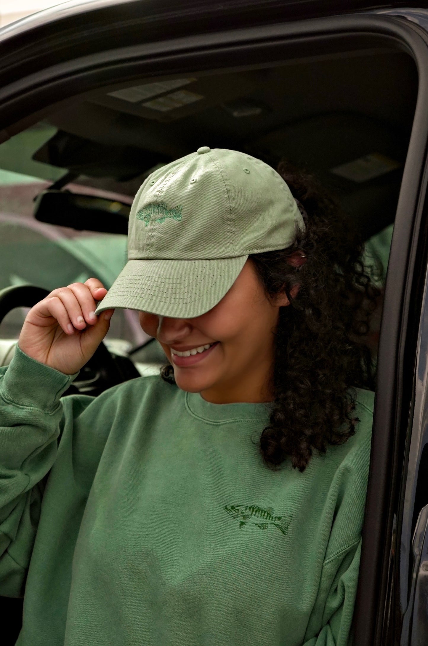 Small Mouth Bass Washed Baseball Cap