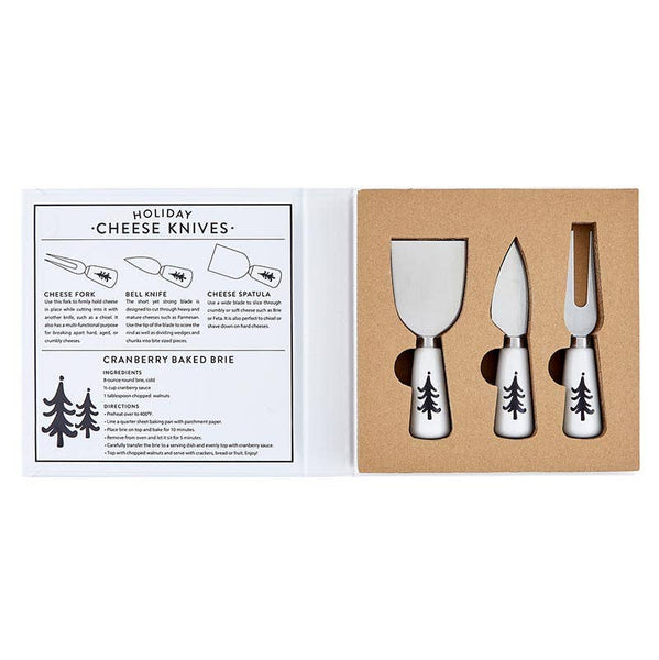 Holiday Cheese Knives Book Box - Set of 3