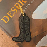 Gone West Keychain [Floral Boot in Midnight Black]