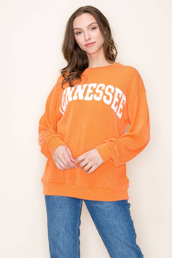 Tennessee Ribbed Graphic Sweatshirt [Orange]