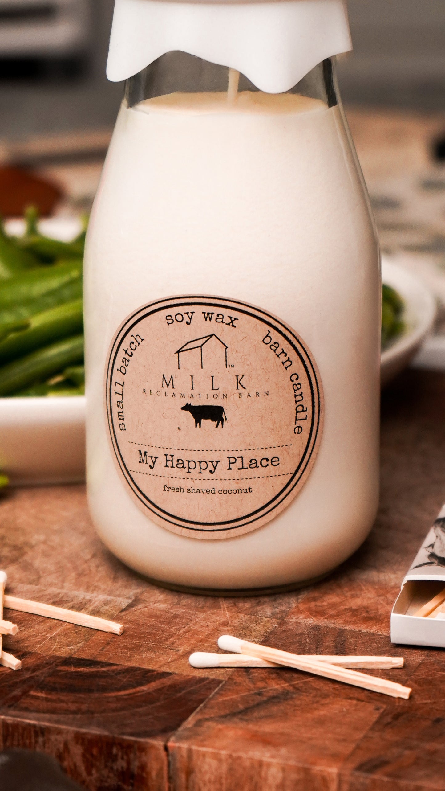 My Happy Place | Soy Milk Bottle Candle