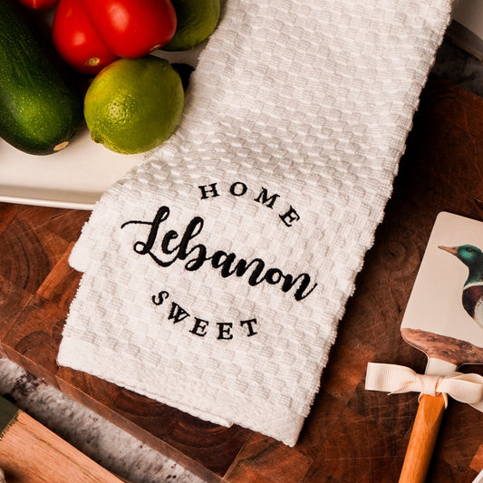Home Sweet Lebanon Tea Towel | Waffle Kitchen Towel
