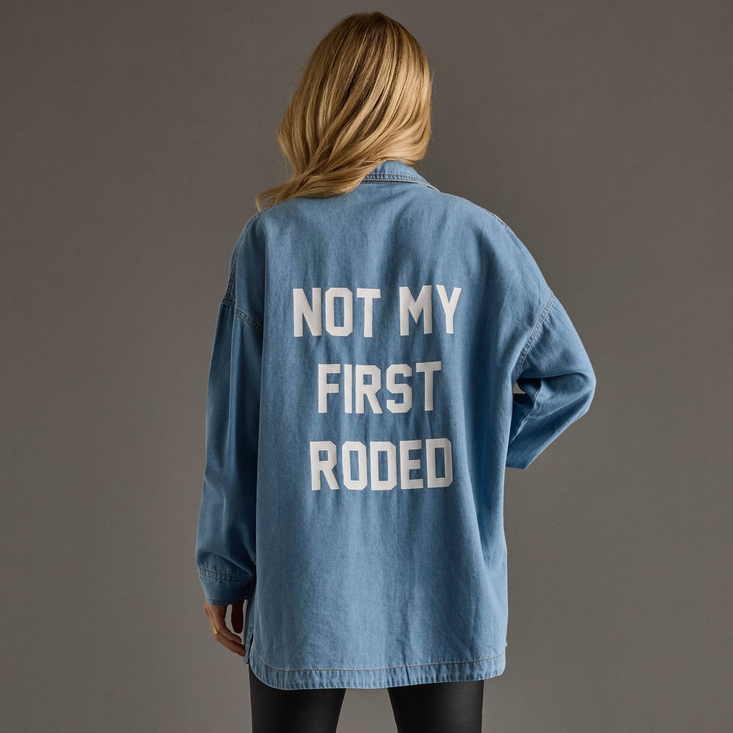 *PREORDER Not My First Rodeo Denim Button Up