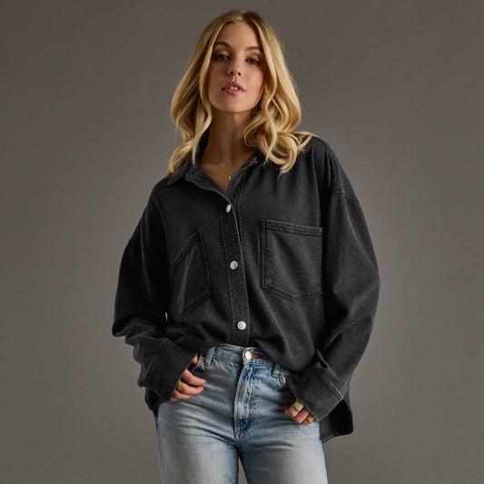 Super Soft Button Up Shirt [Black]