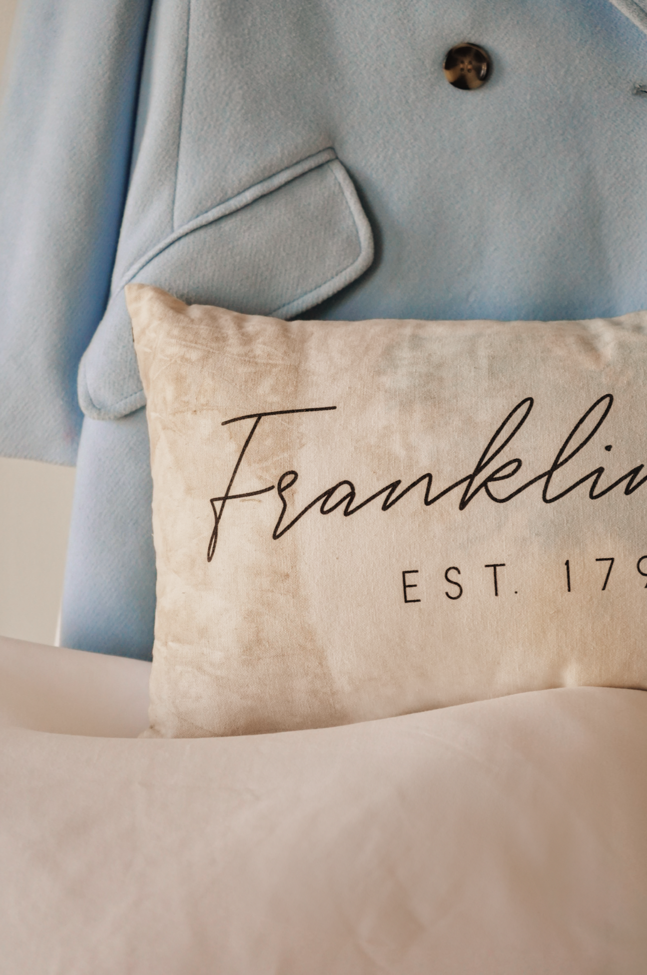 Franklin Naturally Dyed Canvas Pillow [Marigolds + Indigo]