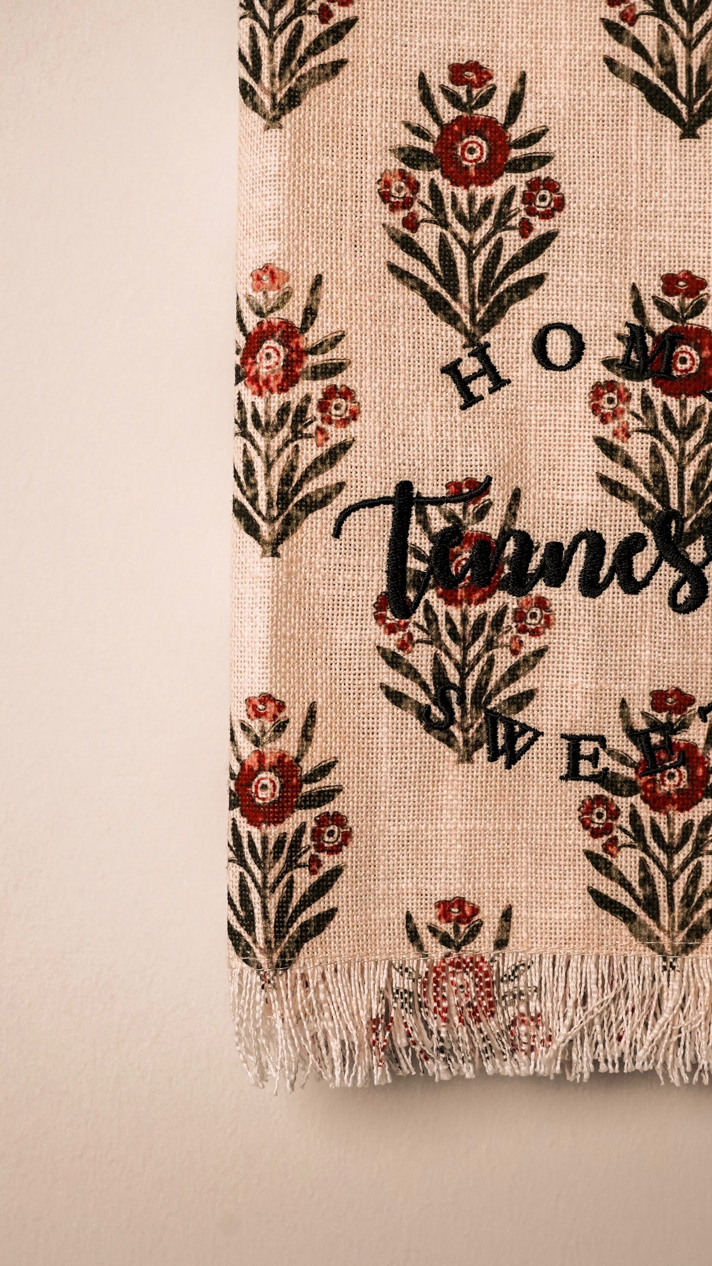 Red Block Print Silhouette Tea Towels
