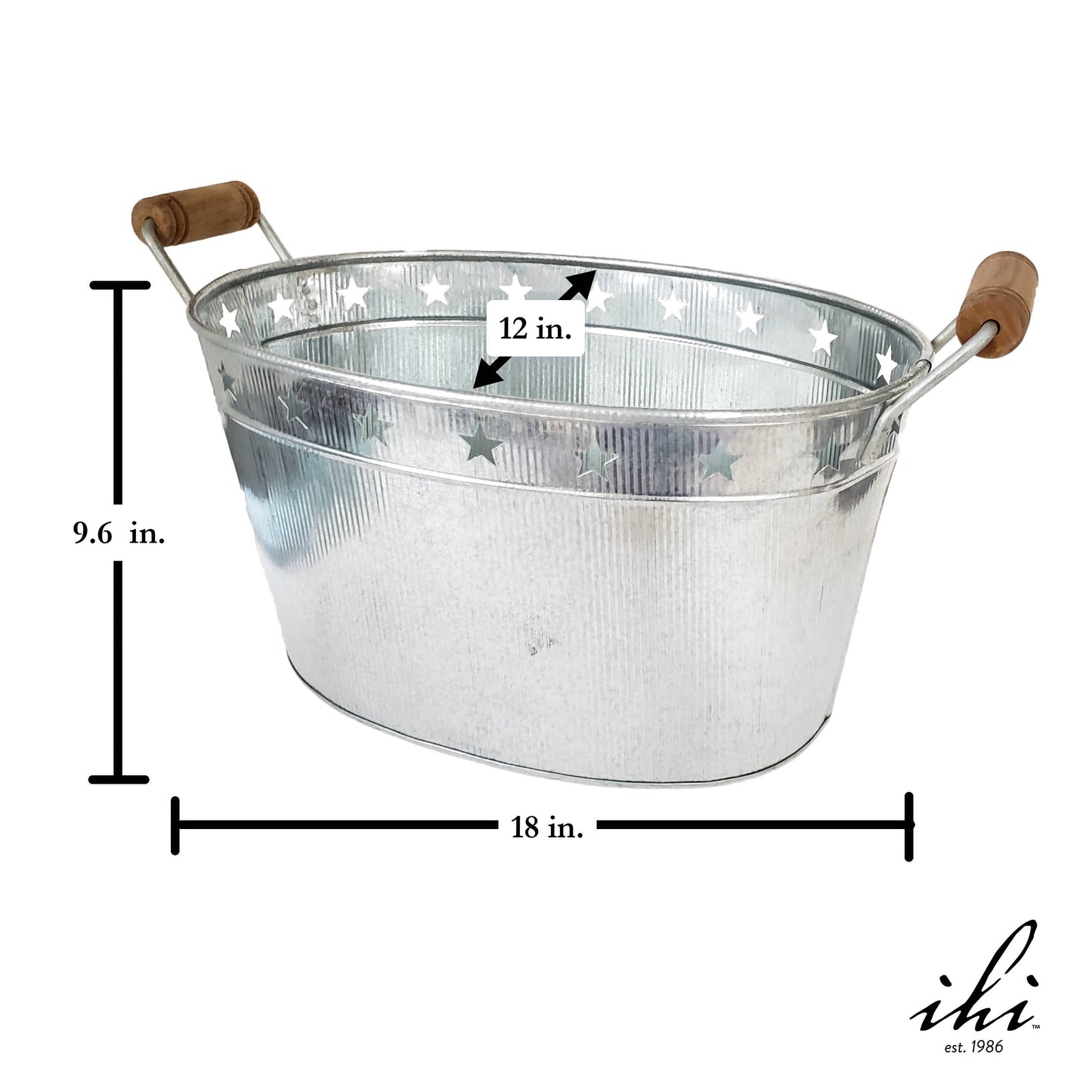 Stars & Stripes Galvanized Oval Tub [Large]