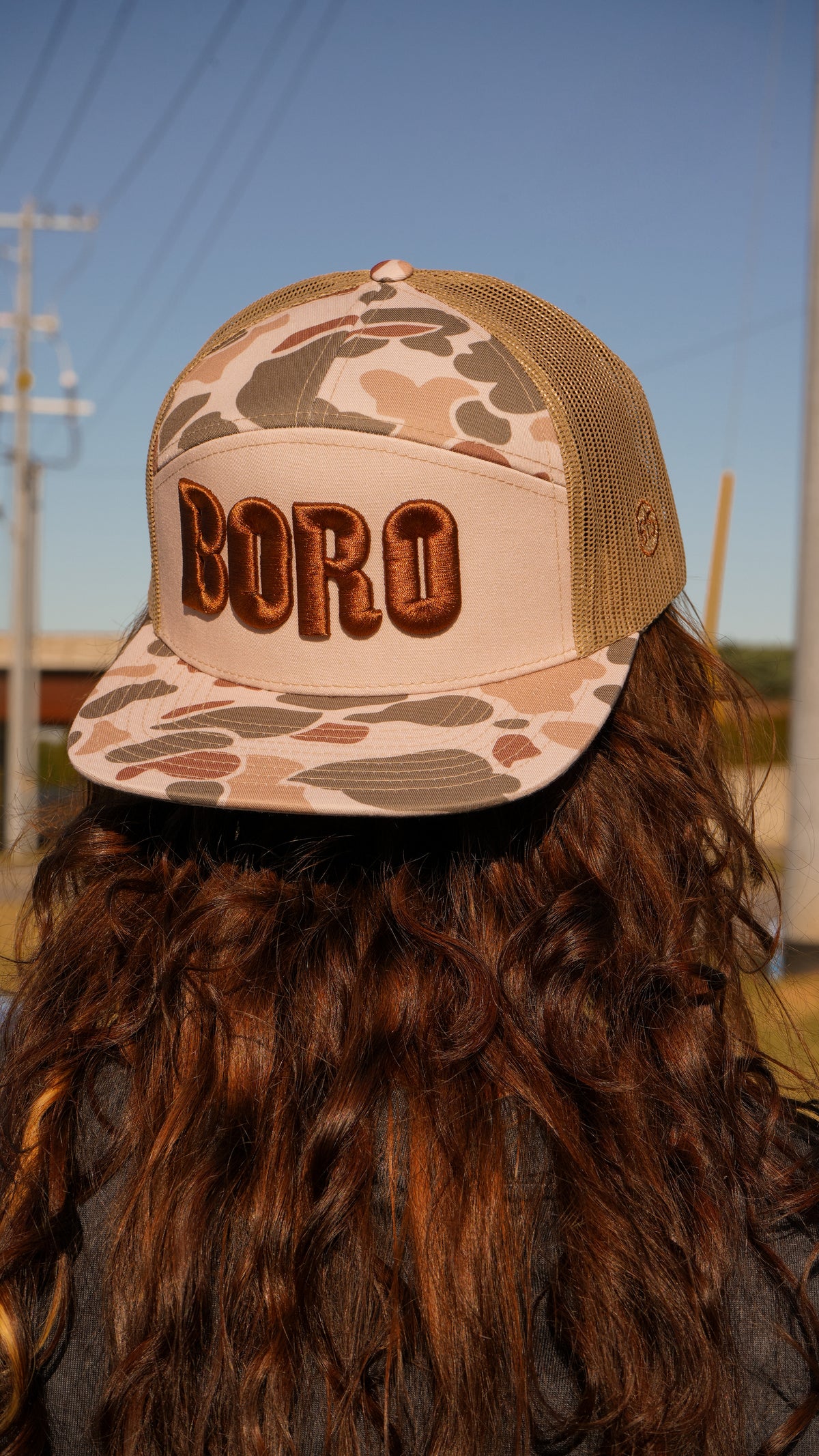 BORO 3D 7-Panel Trucker Hat [Harvest Duck Camo/Sandstone]