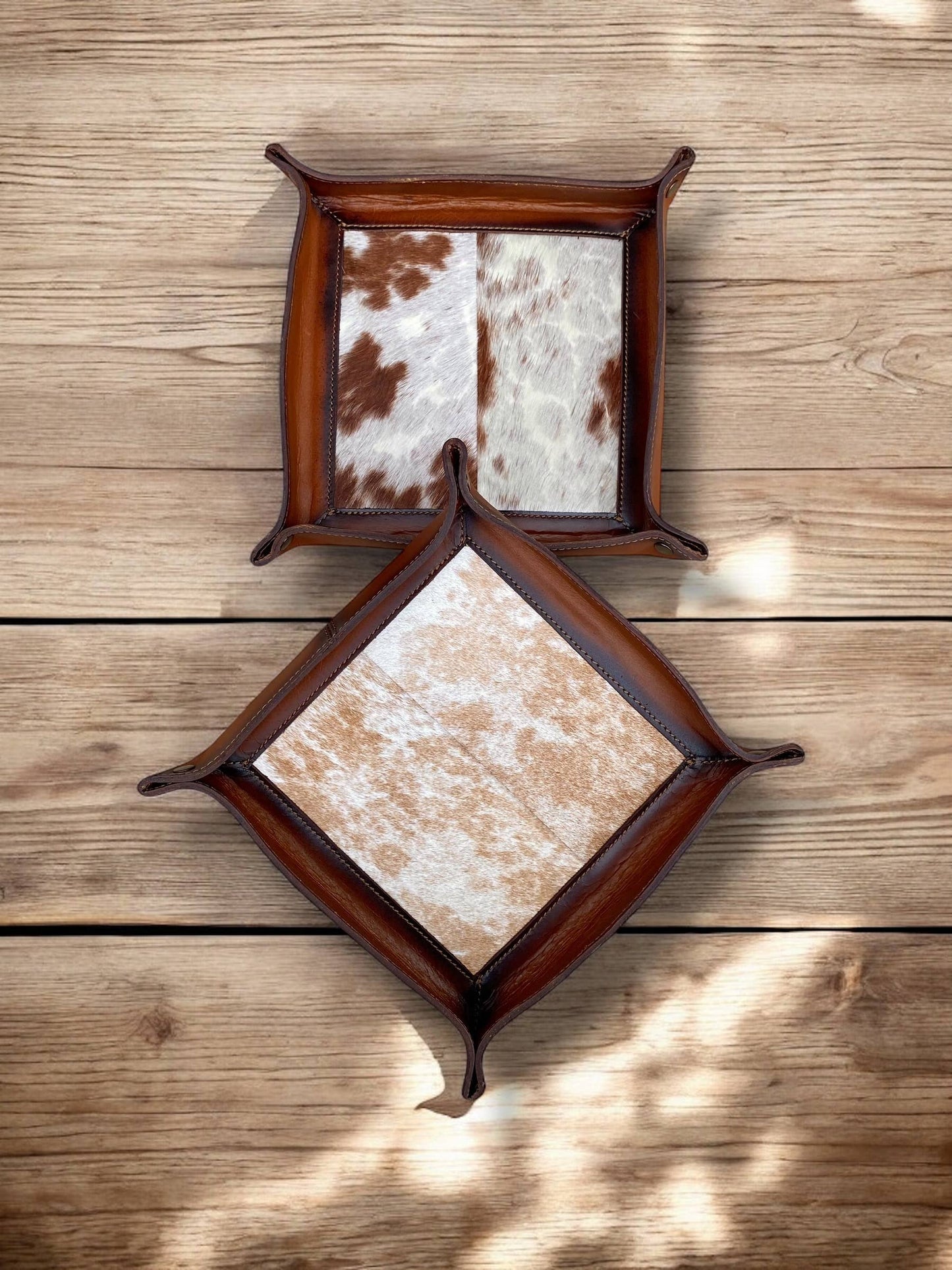 Leather + Cowhide Cowboy Catchall Tray