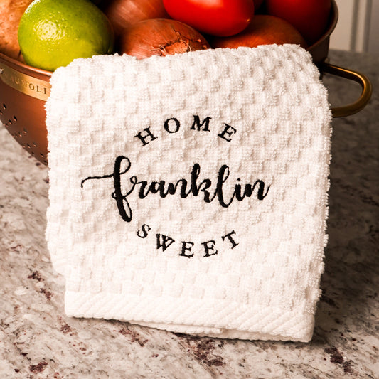 Home Sweet Franklin Tea Towel | Waffle Kitchen Towel