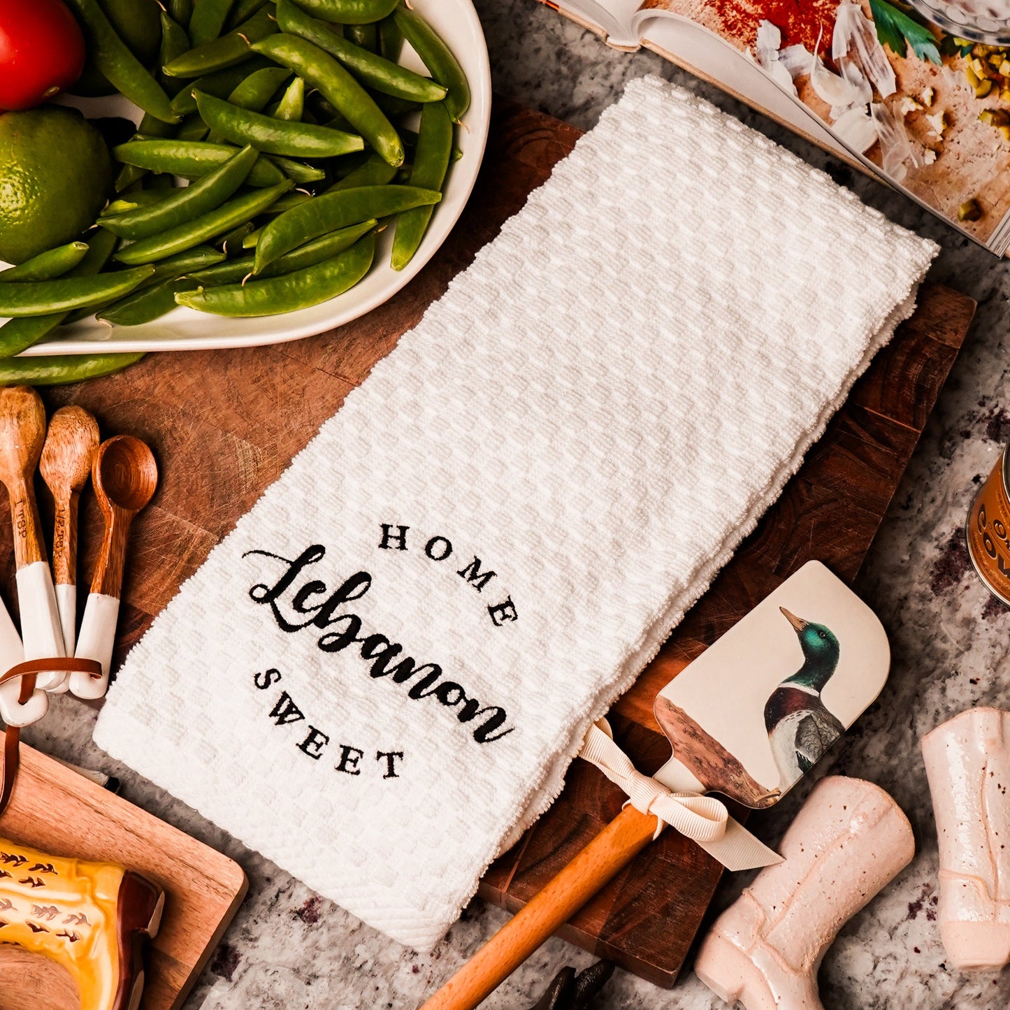 Home Sweet Lebanon Tea Towel | Waffle Kitchen Towel