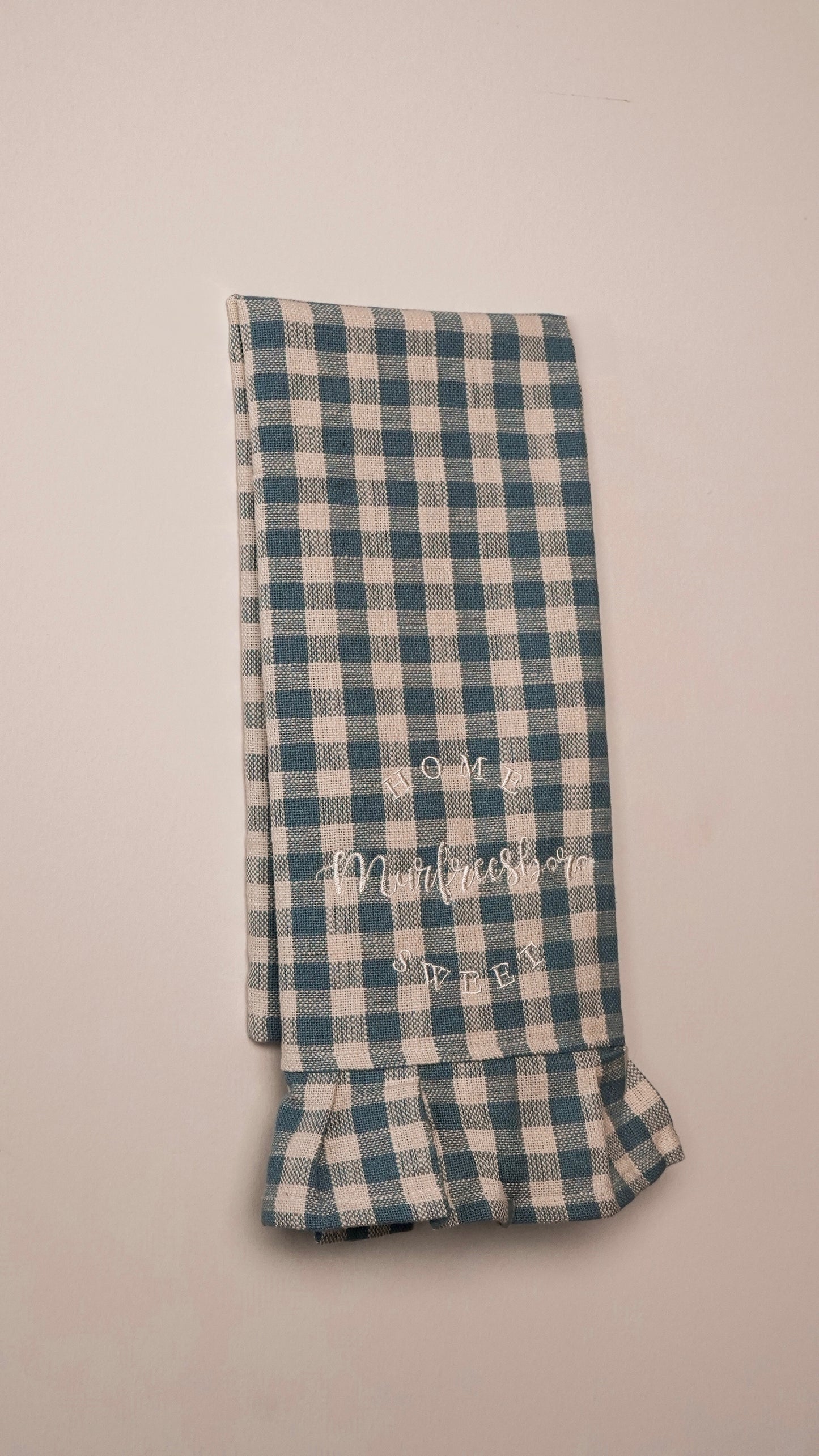 Blue Block Print Silhouette Tea Towel