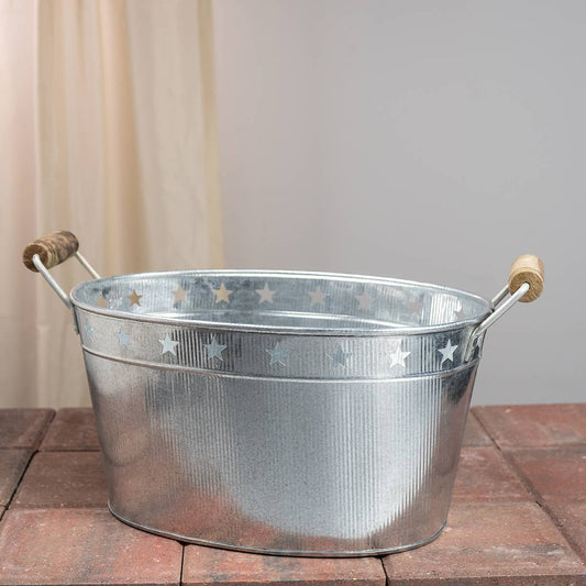 Stars & Stripes Galvanized Oval Tub [Large]
